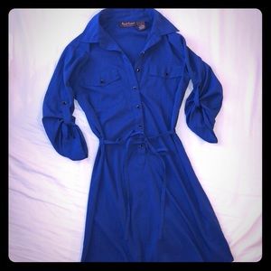 Blue Collared Shirt Dress